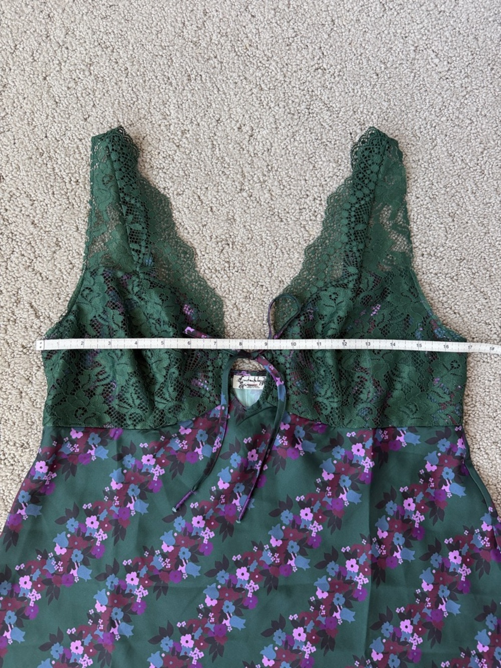 Free People Green Lace Floral Mini Dress - Picture 5 of 12